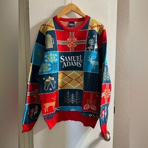 Samuel Adams Brewery PatchworkUgly Christmas Sweater Men’s Size Large  BRAND NEW